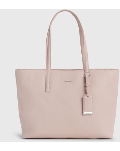Calvin Klein Faux Leather Tote Bag - Pink