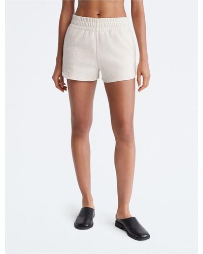 Calvin Klein Archive Logo Fleece Shorts - White