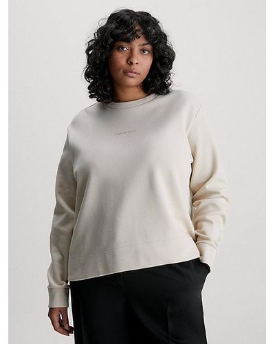 Calvin Klein Grote Maat Sweatshirt - Grijs