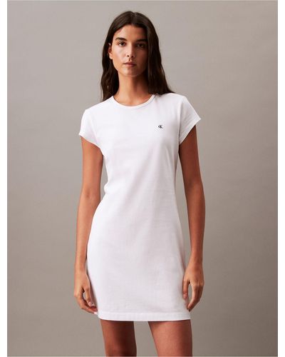 Calvin Klein Archive Logo Baby T-shirt Dress - Gray
