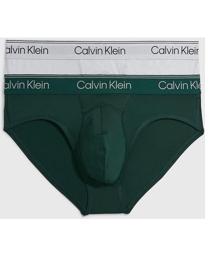 Calvin Klein 2 Pack Hip Briefs - Athletic Micro - Green