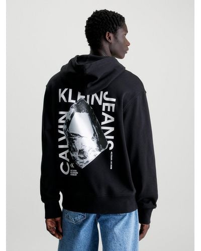 Calvin Klein Sweat-shirt à capuche relaxed avec logo dans le dos - Noir