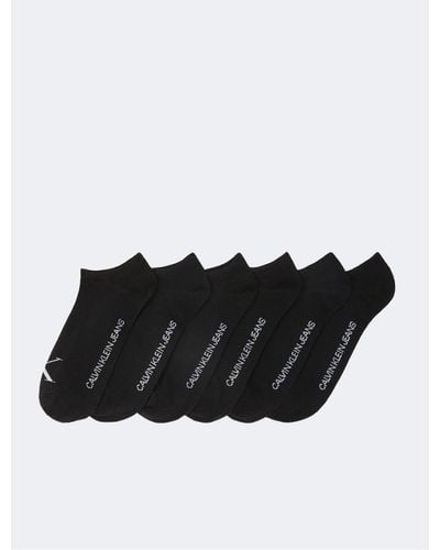Calvin Klein Monogram No Show 6-pack Socks - Black
