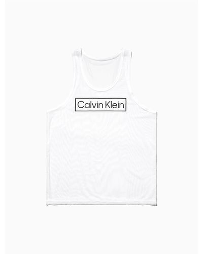 Calvin Klein Reimagined Heritage Pride Sheer Sleep Tank Top - White