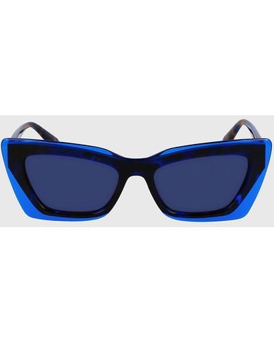 Calvin Klein Lunettes de soleil œil de chat CKJ23656S - Bleu