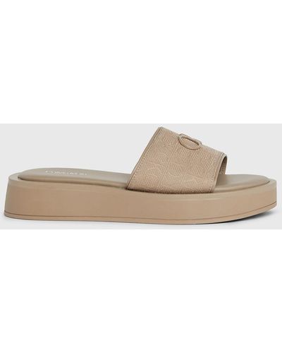 Calvin Klein Sandales en jacquard avec logo - Blanc