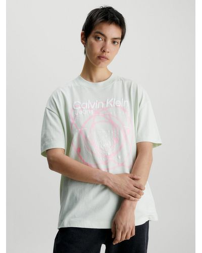 Calvin Klein T-shirt imprimé oversize - Blanc
