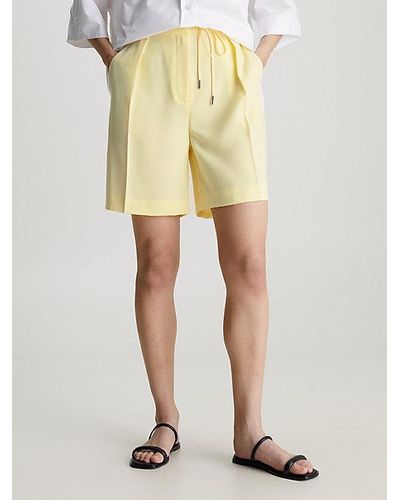 Calvin Klein Shorts holgados de sarga - Amarillo