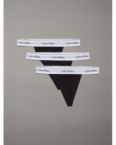 Calvin Klein 3 Pack Thongs - Modern Cotton - Grey