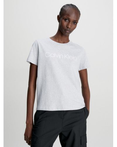 Calvin Klein T-shirt en coton bio avec logo - Blanc