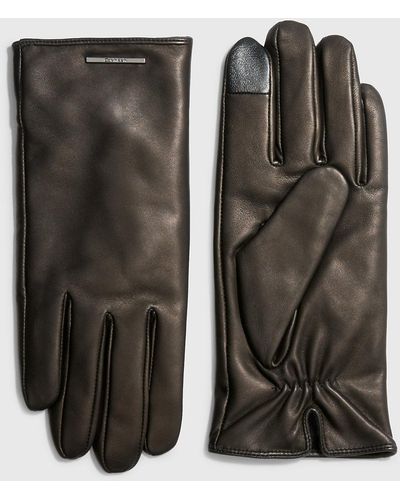 Calvin Klein Gants en cuir - Noir