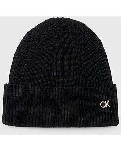 Calvin Klein Mütze aus Wollgemisch - Schwarz