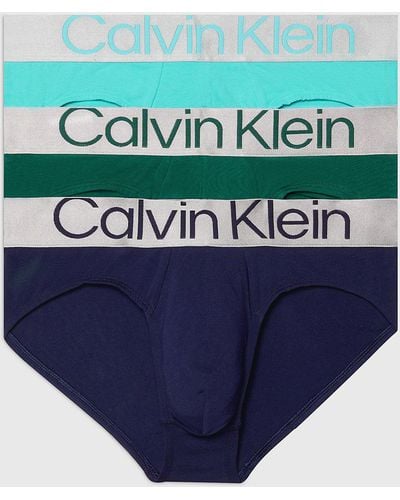 Calvin Klein 3 Pack Briefs - Steel Cotton - Blue