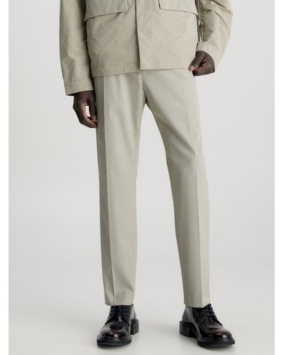 Calvin Klein Pantalon slim en laine mélangée - Neutre
