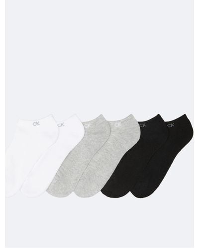 Calvin Klein Basic Cushion No Show 6-pack Socks - Black
