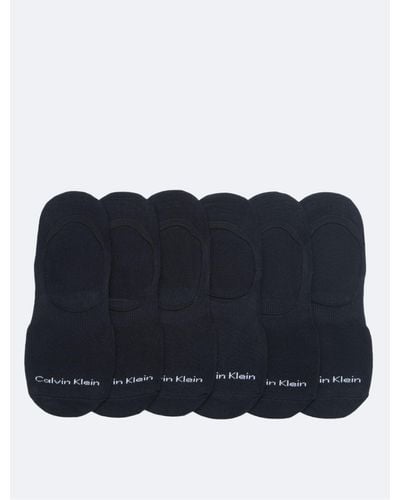 Calvin Klein Flat Knit Logo 6-pack Liner Socks - Black