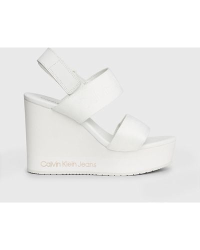Calvin Klein Sandales compensées à plateforme - Blanc