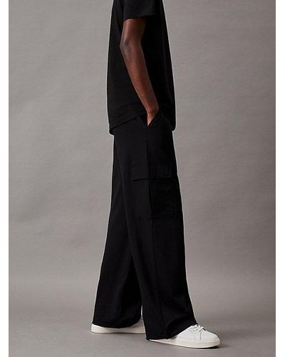 Calvin Klein Pantalón cargo holgado de punto milano - Negro
