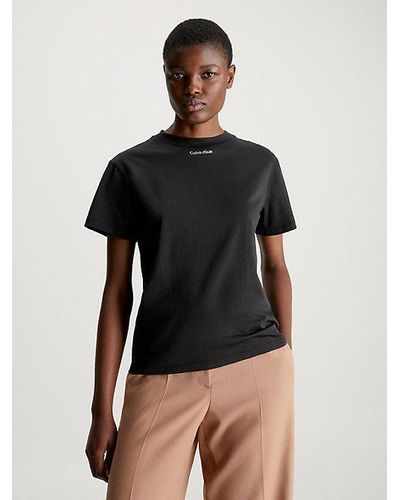 Calvin Klein Relaxed T-shirt Met Micrologo - Zwart