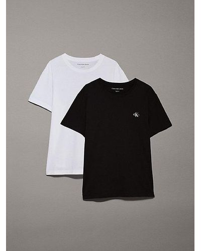 Calvin Klein 2-pack T-shirts Met Monogram - Zwart