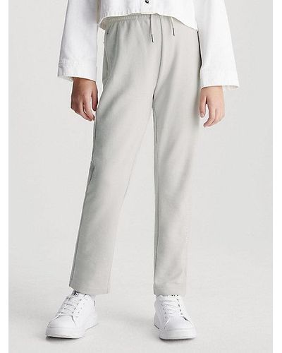 Calvin Klein Pantalón de chándal de felpa con logo infantil - Blanco