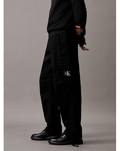 Calvin Klein Shorts cargo de sarga de algodón - Negro