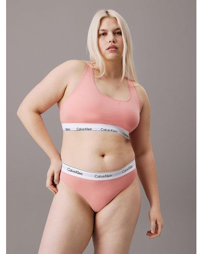 Calvin Klein Plus Size Thong - Modern Cotton - Pink