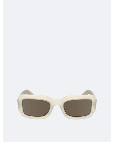 Calvin Klein Naturals Modern Rectangle Sunglasses - White