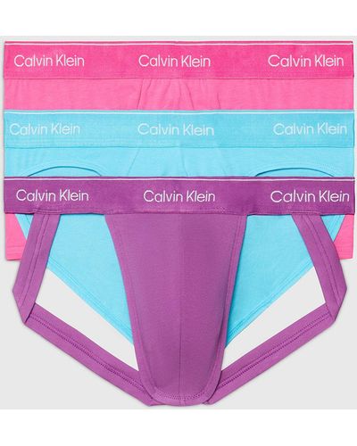 Calvin Klein 3 Pack Trunks, Briefs And Jock Strap - Pride - Pink