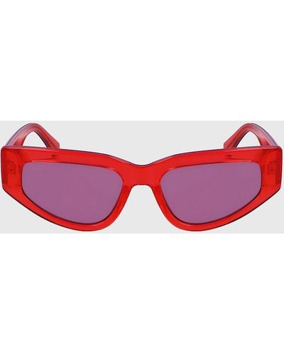 Calvin Klein Lunettes de soleil œil de chat CKJ23603S - Rouge