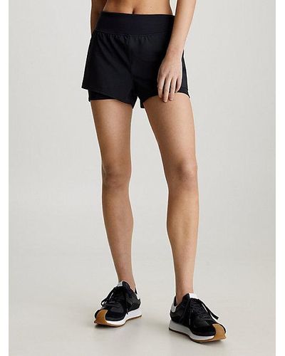 Calvin Klein Shorts deportivos 2 en 1 - Negro