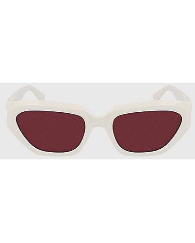 Calvin Klein Rechteckige Sonnenbrille CKJ23652S - Weiß