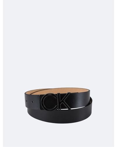 Calvin Klein Ck Monogram Buckle Belt - Black