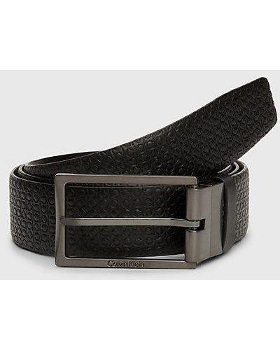 Calvin Klein Cinturón reversible de piel con logo - Negro
