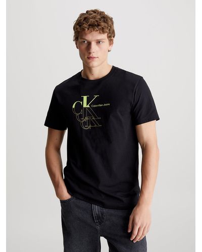 Calvin Klein T-shirt avec monogramme - Noir