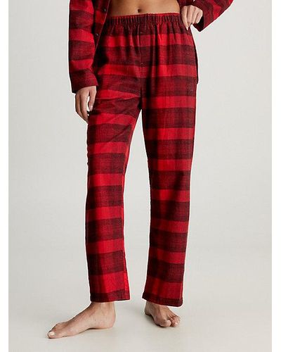 Calvin Klein Pantalón de pijama de franela - Rojo