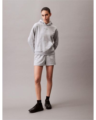 Calvin Klein Logo Tape Knit Shorts - Gray