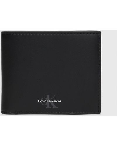 Calvin Klein Portefeuille fin en cuir anti-RFID - Noir