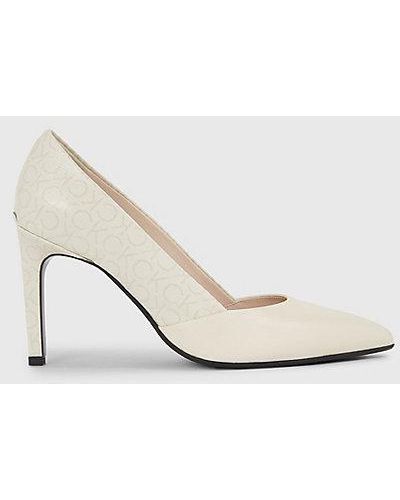 Calvin Klein Leren Logo Pumps - Wit