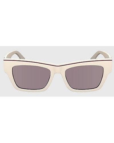 Calvin Klein Aangepaste Rechthoekige Zonnebril Ckj24602s - Roze