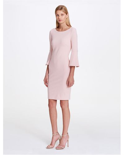 CALVIN KLEIN 205W39NYC Bell Sleeve Crepe Dress - Pink