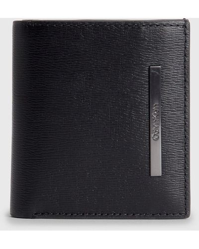 Calvin Klein Portefeuille 3 volets en cuir anti-RFID - Noir