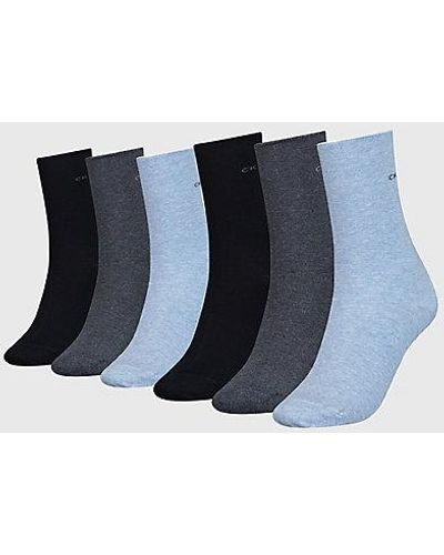 Calvin Klein Pack de 6 pares de calcetines de deporte - Azul