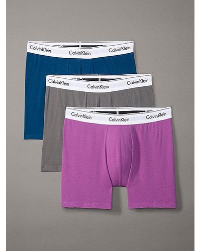 Calvin Klein Pack de 3 bóxers largos - Modern Cotton - Morado