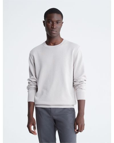 Calvin Klein Smooth Cotton Sweater - White