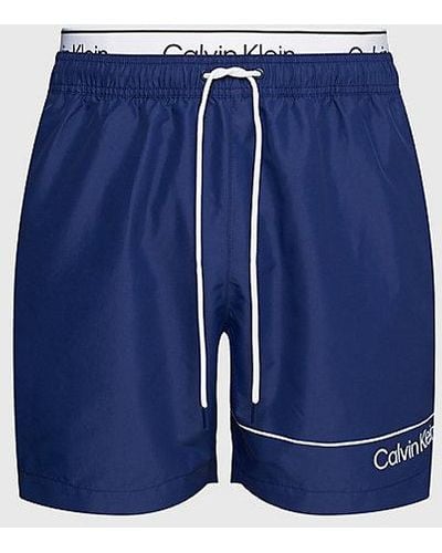 Calvin Klein Bañador corto con cinturilla doble - Azul