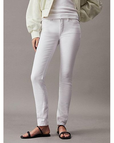 Calvin Klein Mid Rise Skinny Jeans - Wit