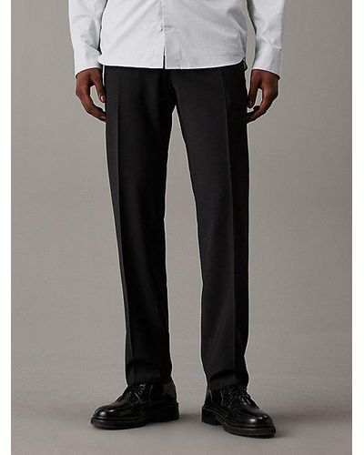 Calvin Klein Schmale Anzughose aus Wollgemisch - Schwarz