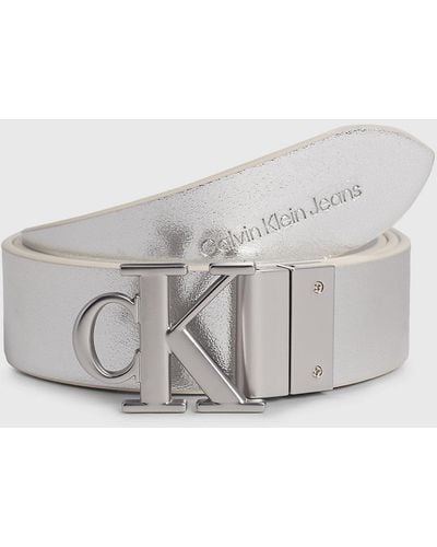 Calvin Klein Reversible Logo Belt - Grey