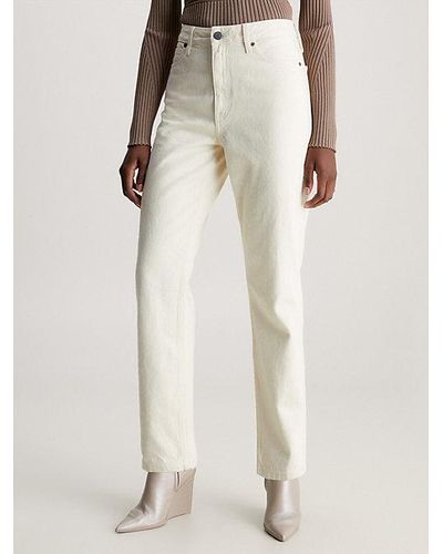 Calvin Klein High Rise Tapered Jeans - Neutro